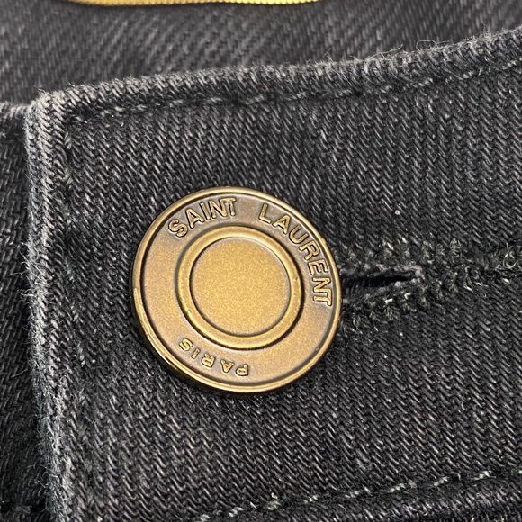 SAINT LAURENT Paris High-rise skinny jeans in Black Size 25 - Picture 5 of 16